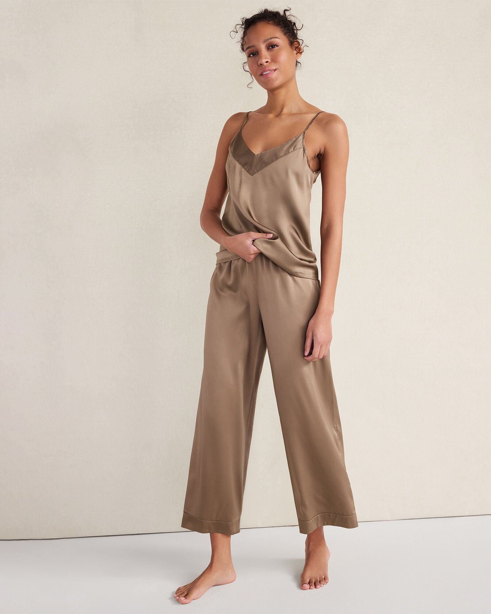 HAVEN Washable Silk Double V Sleep Cami 92% Silk 8% Spandex