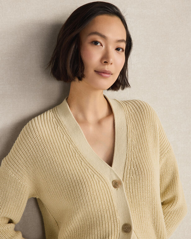 HAVEN Organic Cotton Shaker Stitch Cardigan 100% Organically Grown Cotton
