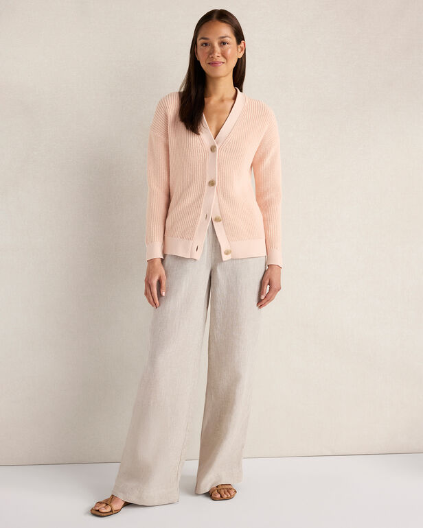 HAVEN Organic Cotton Shaker Stitch Cardigan 100% Organically Grown Cotton