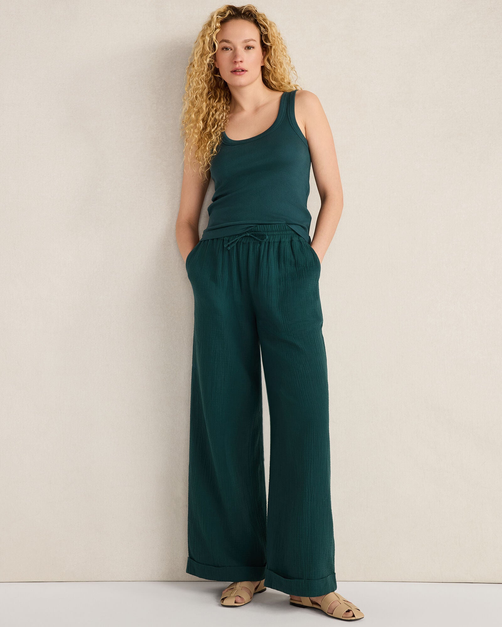 HAVEN Organic Cotton Scoop Neck Tank 92% Organically Grown Cotton 8% Spandex