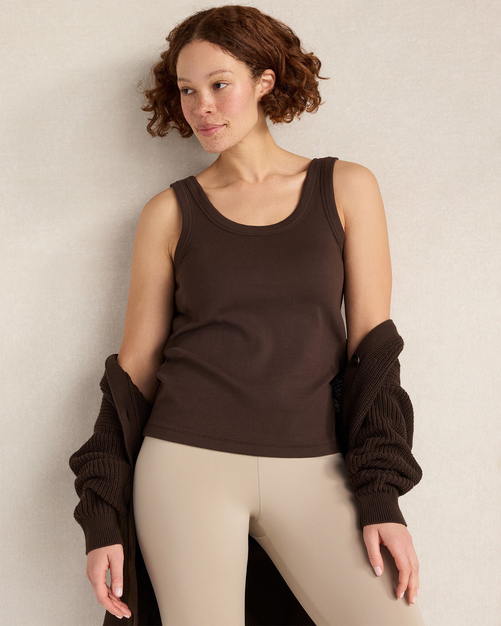 HAVEN Organic Cotton Scoop Neck Tank 92% Organically Grown Cotton 8% Spandex
