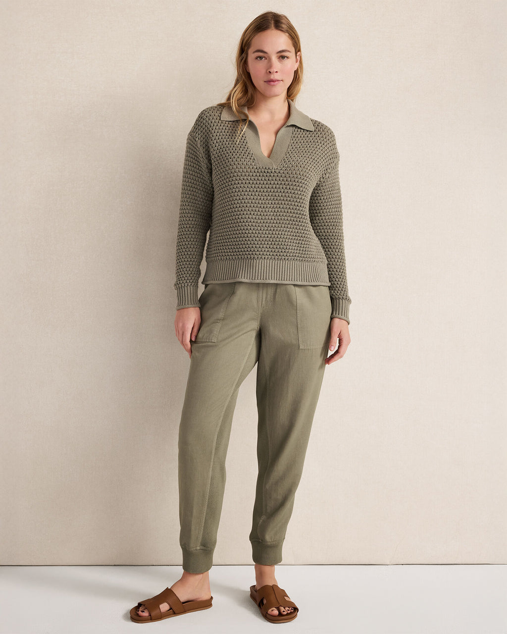 HAVEN Effortless Twill Jogger 55% Cotton 23% TENCEL Lyocell 22% Linen