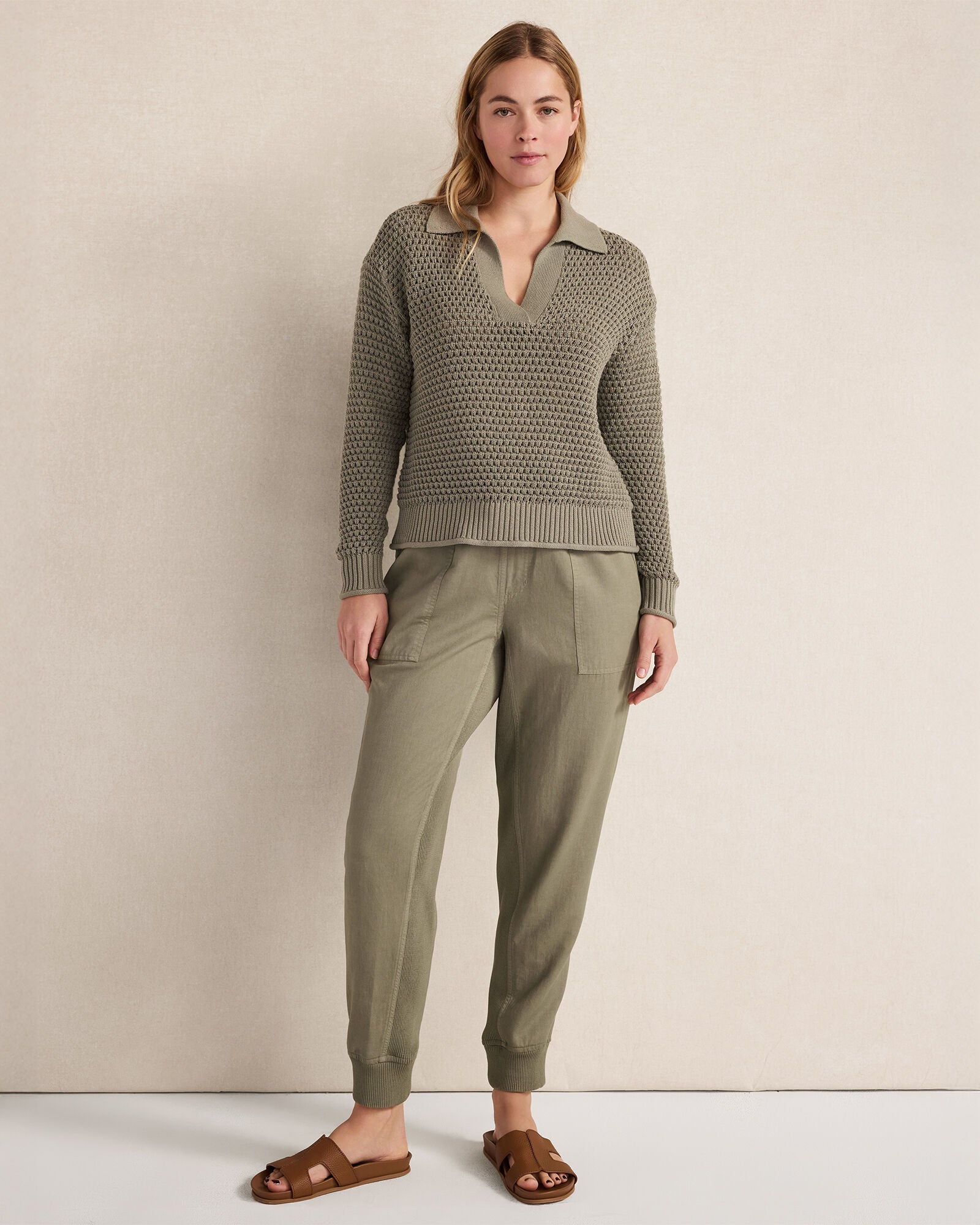 HAVEN Effortless Twill Jogger 55% Cotton 23% TENCEL Lyocell 22% Linen