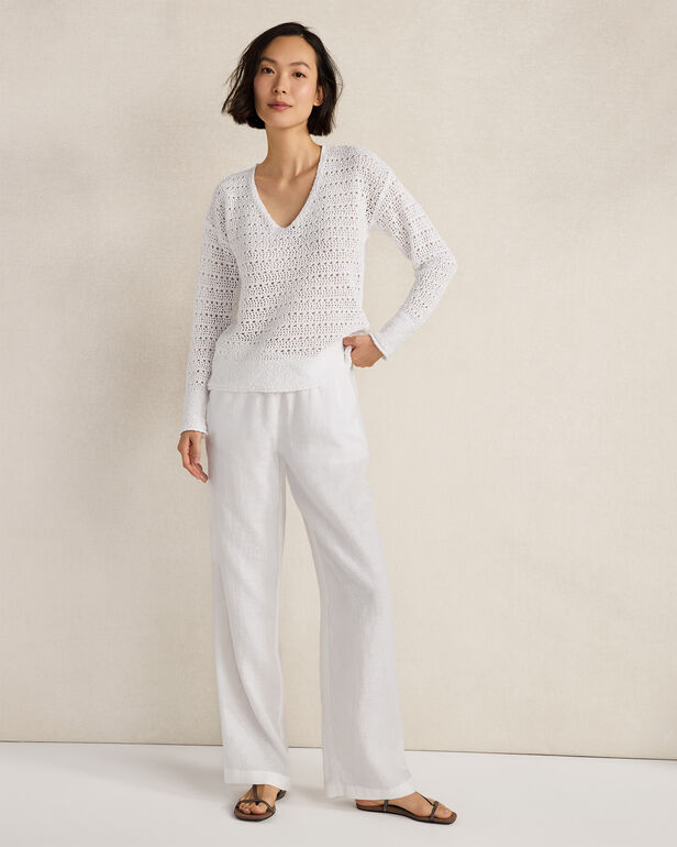 HAVEN Textured Cotton V-Neck Sweater 100% Cotton