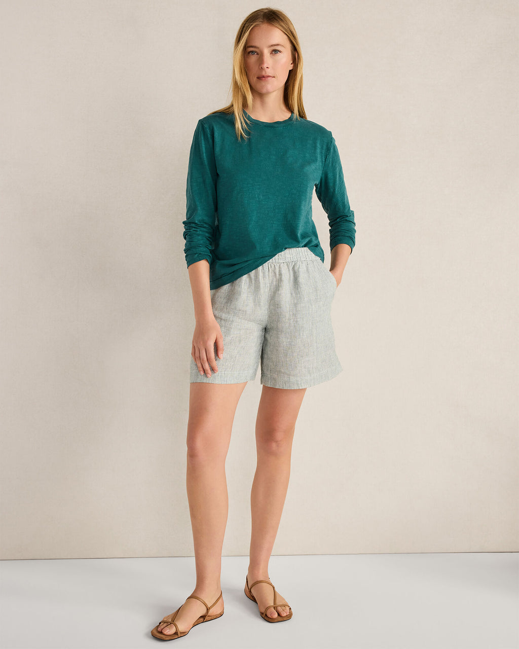 HAVEN Organic Cotton Slub Jersey Long Sleeve Tee 100% Organically Grown Cotton