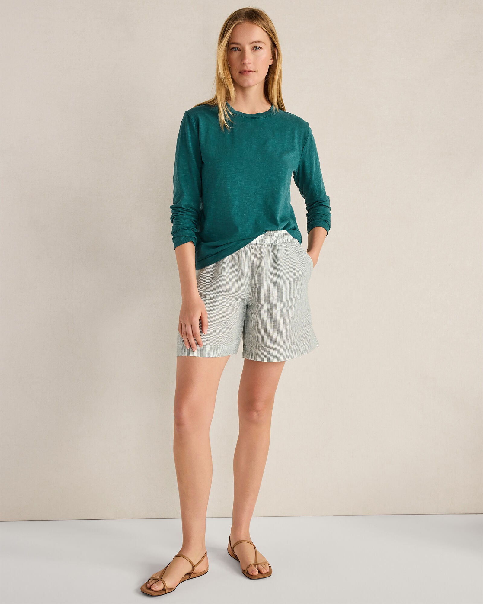 HAVEN Organic Cotton Slub Jersey Long Sleeve Tee 100% Organically Grown Cotton