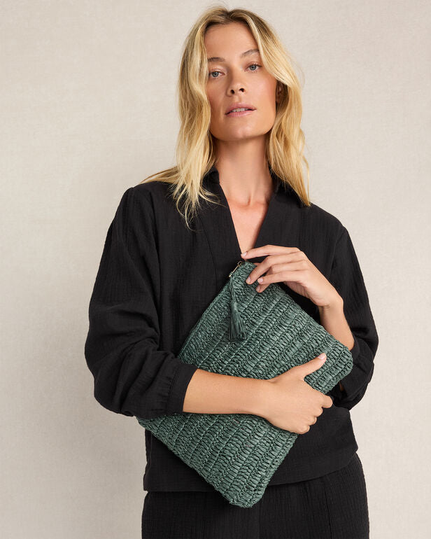 HAVEN Textured Cotton Gauze Collared Top 100% Cotton