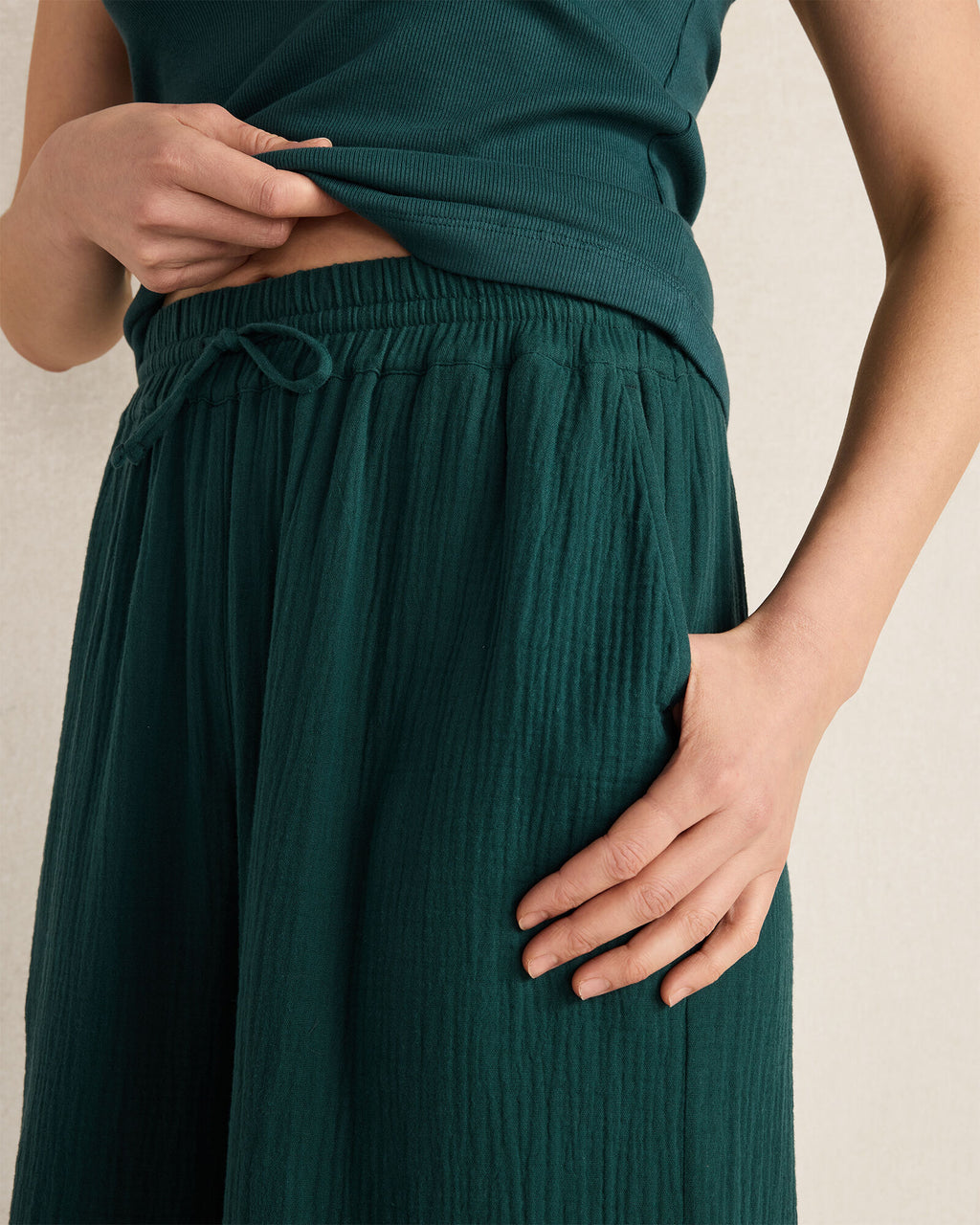 HAVEN Organic Cotton Gauze Drawstring Pants 100% Organically Grown Cotton