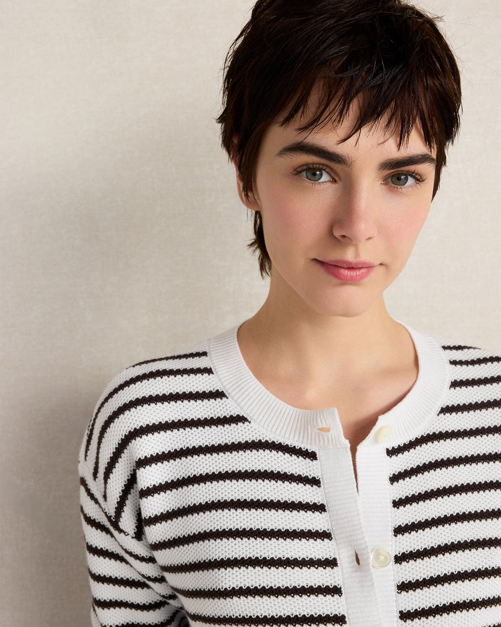 HAVEN Cotton Stripe Cardigan 100% Cotton