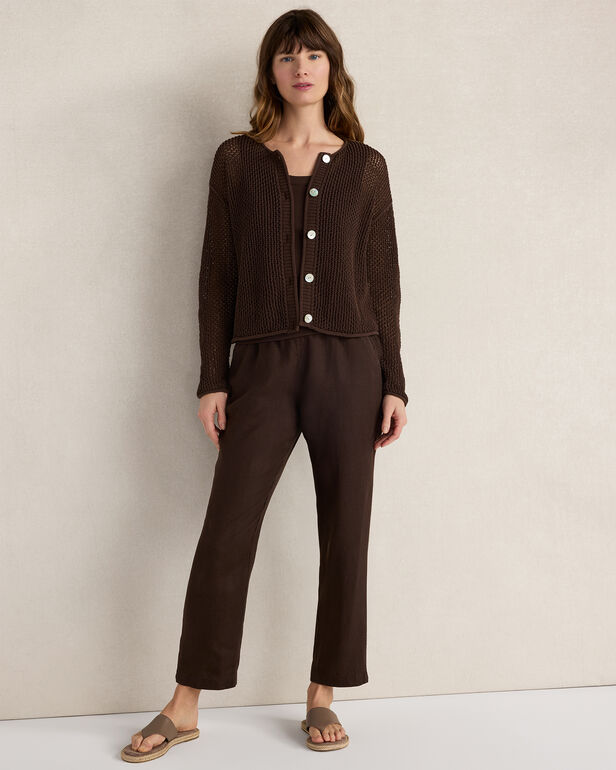 HAVEN Cotton Blend Open Stitch Cardigan 86% Cotton 14% Nylon