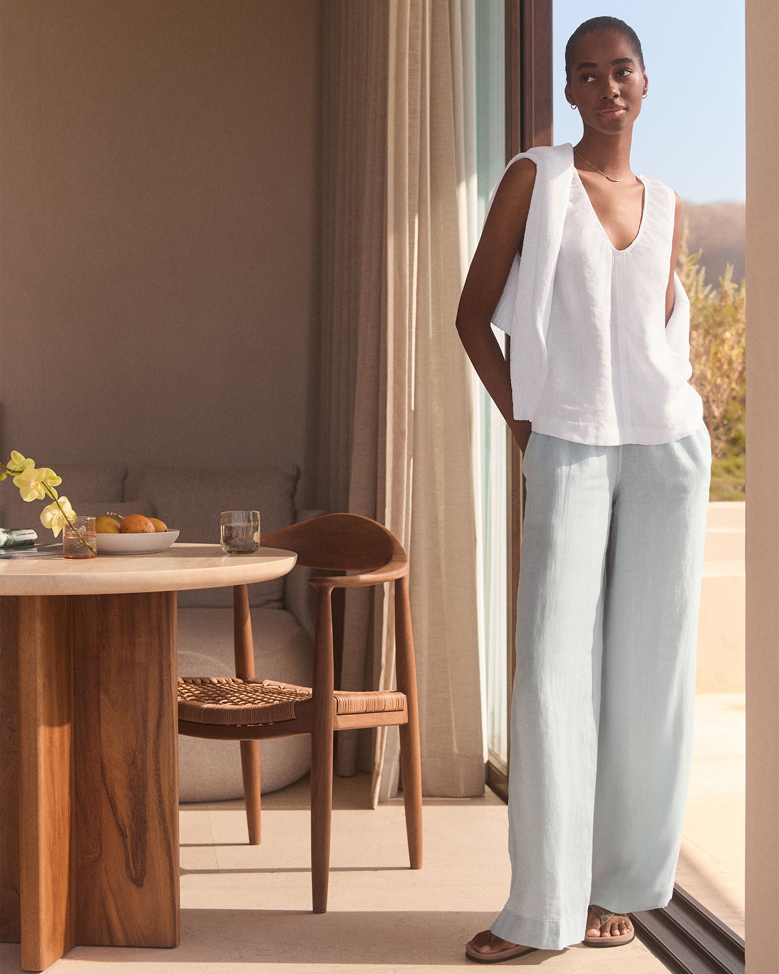 HAVEN Linen U-Neck Tank 100% Linen