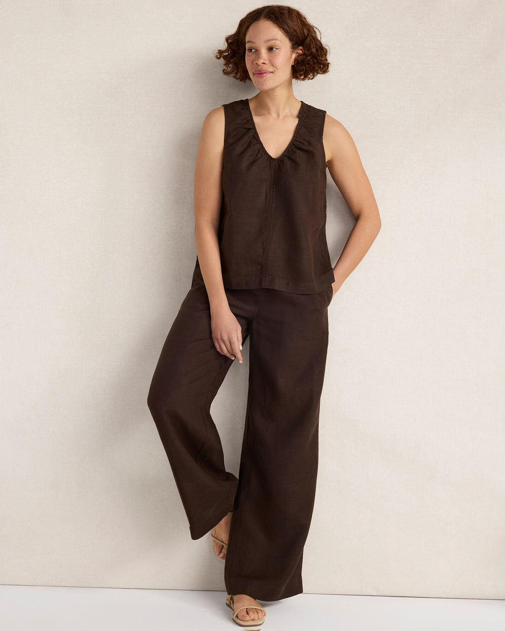 HAVEN Linen U-Neck Tank 100% Linen