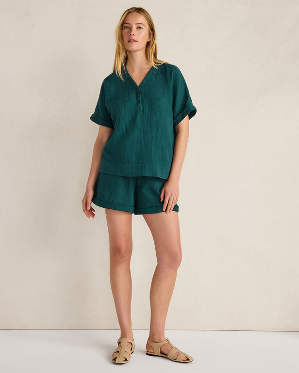 HAVEN Organic Cotton Gauze Drawstring Shorts 100% Organically Grown Cotton