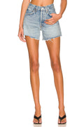 AGOLDE Parker Long Short Denim Shorts 100% Organic Cotton 12in