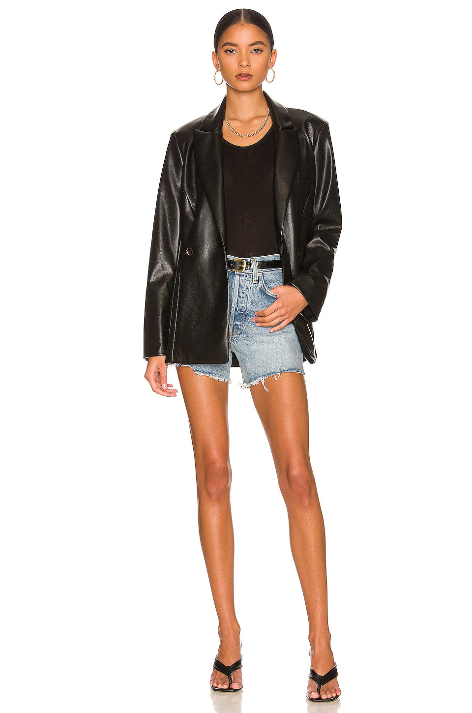 AGOLDE Parker Long Short Denim Shorts 100% Organic Cotton 12in