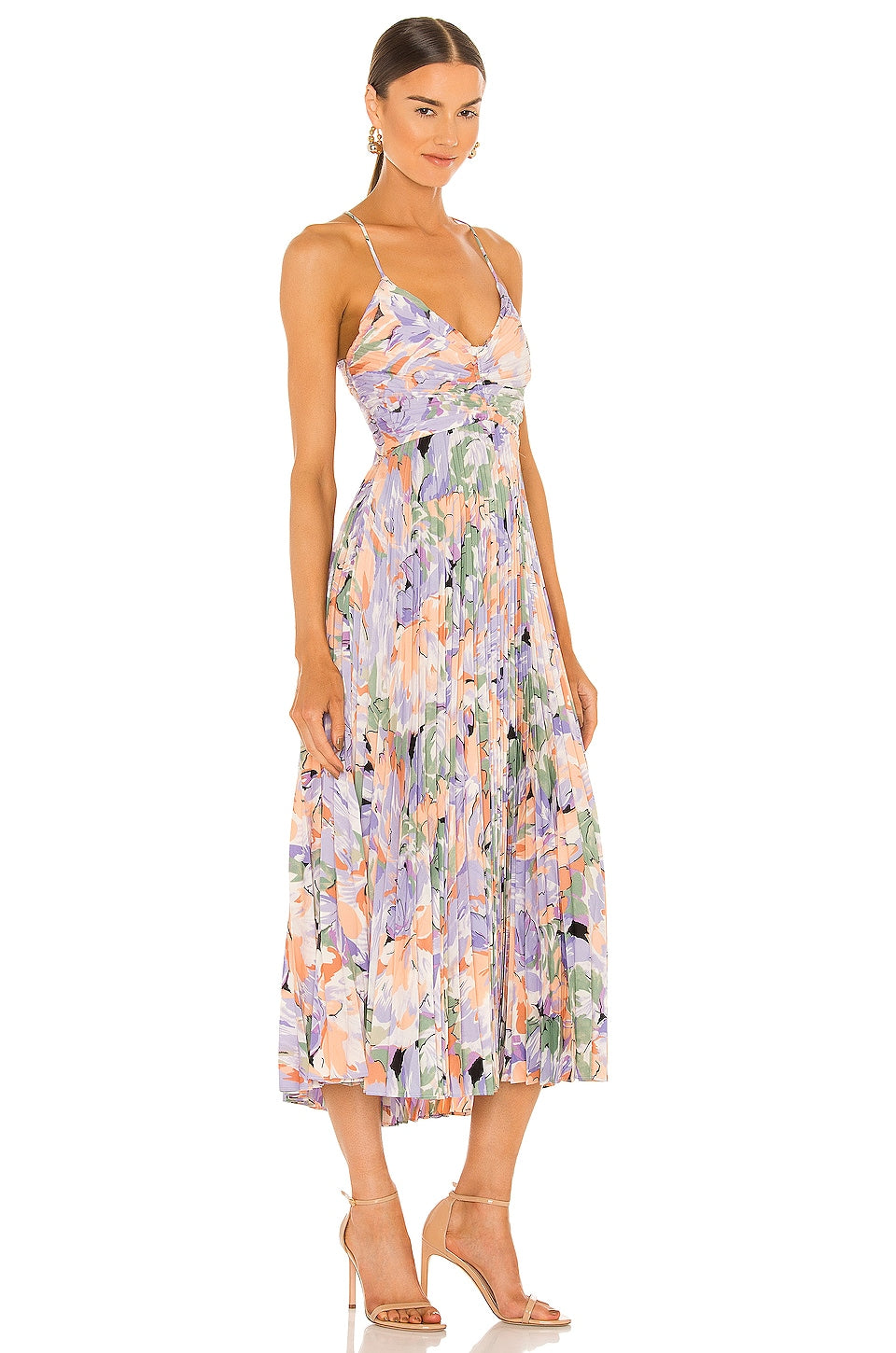 ASTR the Label Blythe Dress Pleated Sateen 100% Poly